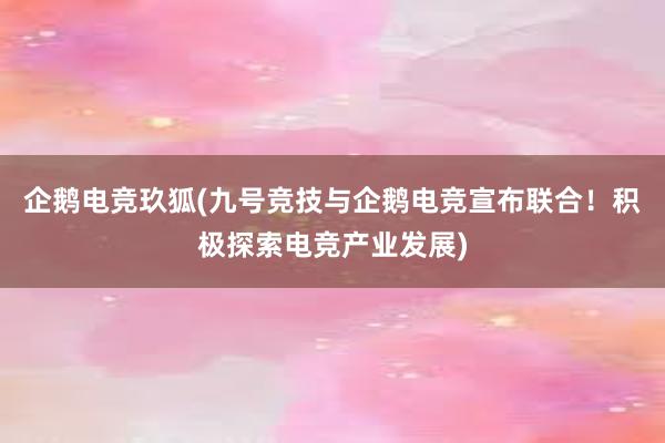 企鹅电竞玖狐(九号竞技与企鹅电竞宣布联合！积极探索电竞产业发展)