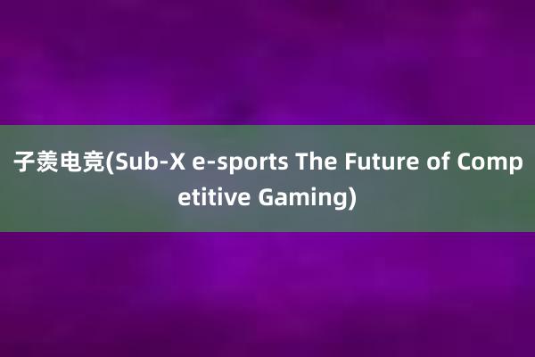 子羡电竞(Sub-X e-sports The Future of Competitive Gaming)