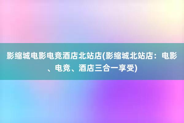 影缩城电影电竞酒店北站店(影缩城北站店：电影、电竞、酒店三合一享受)