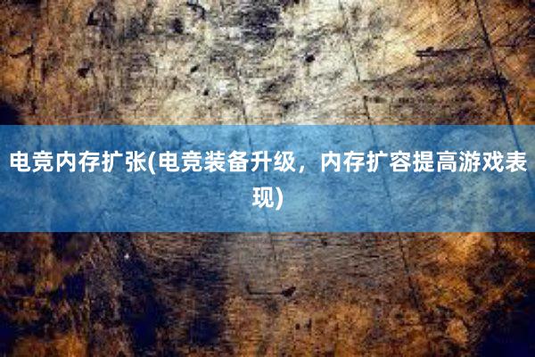 电竞内存扩张(电竞装备升级，内存扩容提高游戏表现)