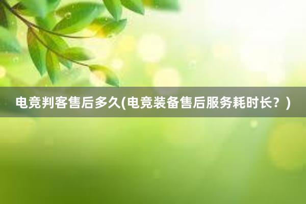 电竞判客售后多久(电竞装备售后服务耗时长？)