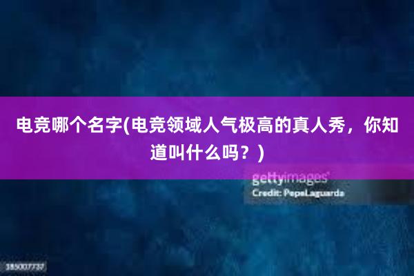 电竞哪个名字(电竞领域人气极高的真人秀，你知道叫什么吗？)