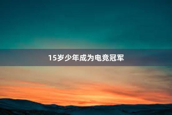 15岁少年成为电竞冠军