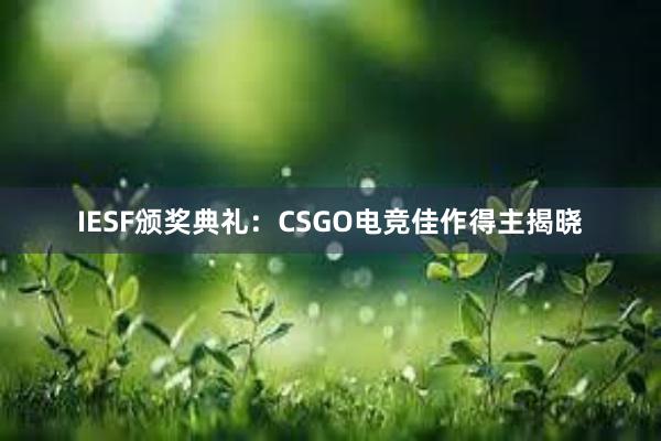 IESF颁奖典礼：CSGO电竞佳作得主揭晓