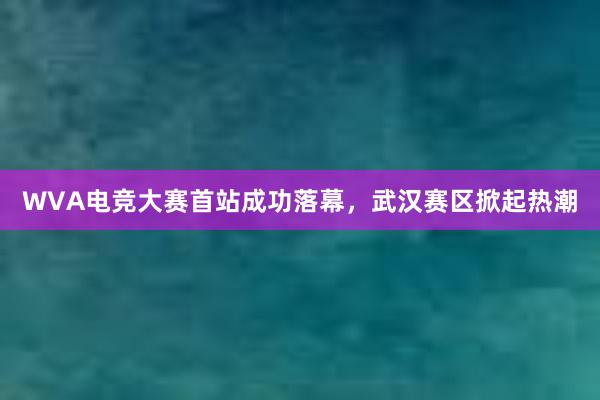 WVA电竞大赛首站成功落幕，武汉赛区掀起热潮