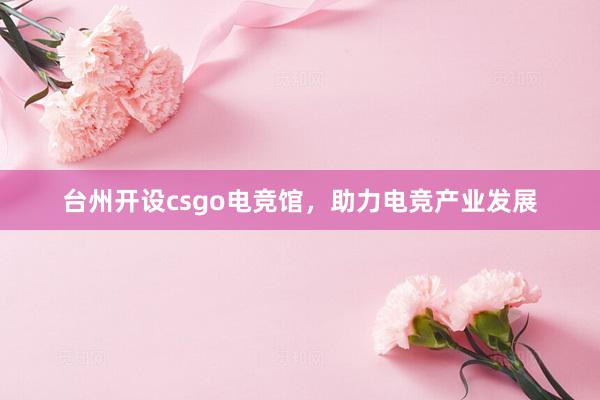 台州开设csgo电竞馆，助力电竞产业发展