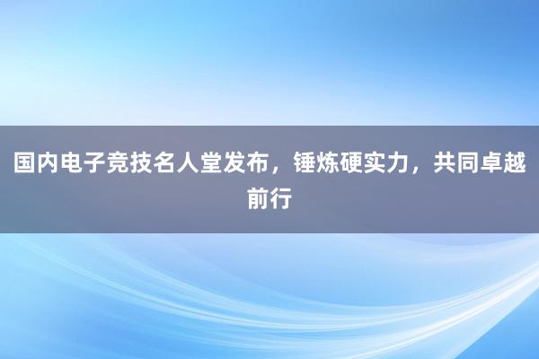 国内电子竞技名人堂发布，锤炼硬实力，共同卓越前行