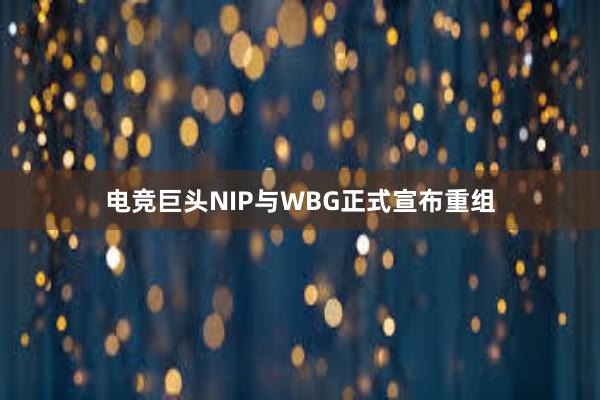 电竞巨头NIP与WBG正式宣布重组